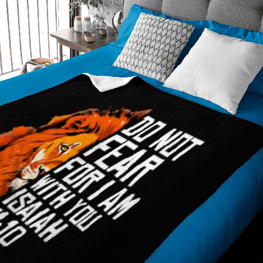 Christian Religious Bible Verse Sayings Lion Fear Baby Blankets