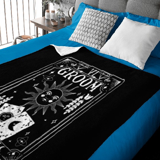 Gothic Witchy Coven Tarot Halloween Groom Baby Blankets