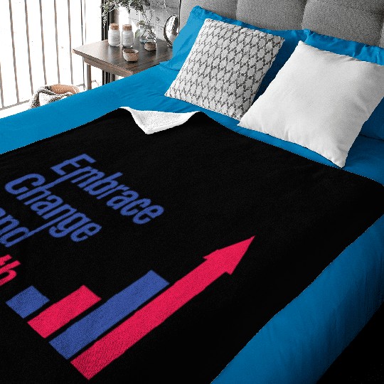 Embrace Change and Growth quote typography product Baby Blankets