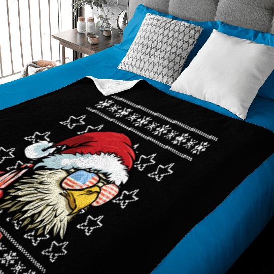 Ugly Usa Flag Bald Eagle Baby Blankets