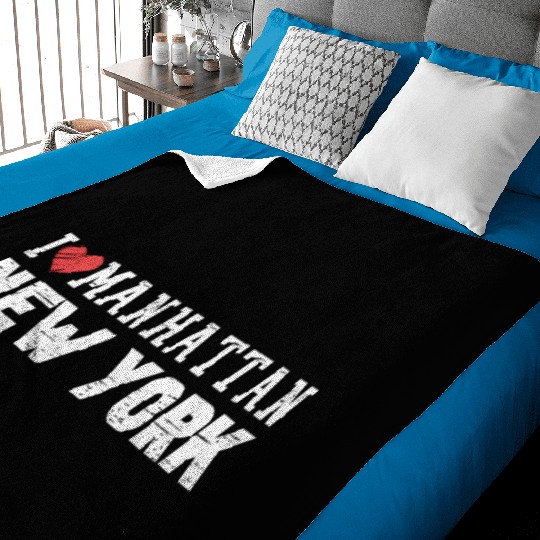 Manhattan New York Love I Heart Manhattan Ny Baby Blankets
