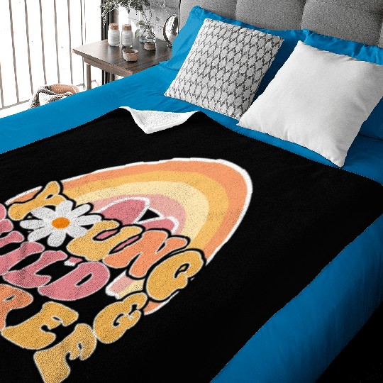 Daisy Birthday Young Wild 3 Boho 3rd Birthday Baby Blankets