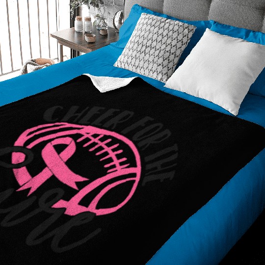 Cheer For The Cure Pink Breast Cancer Awareness Baby Blankets
