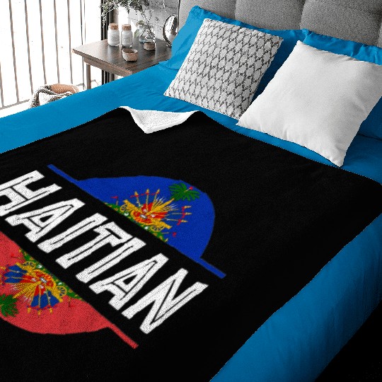 Haitian Flag Haiti Coat Of Arm Ayiti Day Pride Baby Blankets