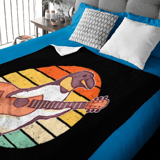Penguin Guitar Player Guitarist Baby Blankets