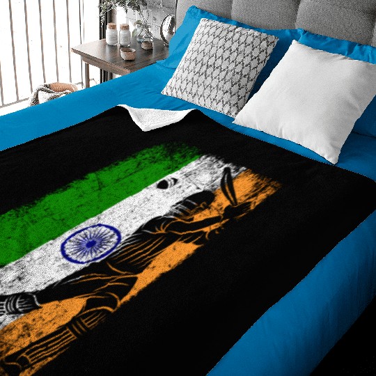 India Flag Indian Cricket Jersey Fan Player Coach Baby Blankets
