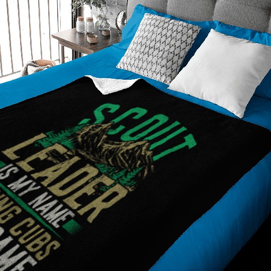 Scout Leader Is My Name Helping Cubs Is My Game Baby Blankets