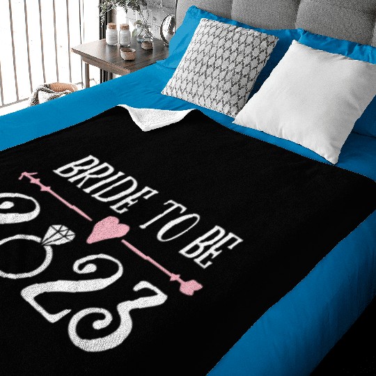 Bride To Be 2023 Engagement Ring Future Bride Baby Blankets