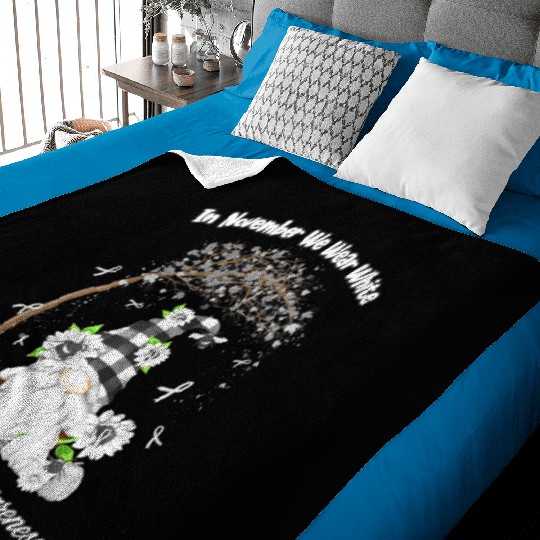 In November We Wear White Lung Cancer Awareness Baby Blankets