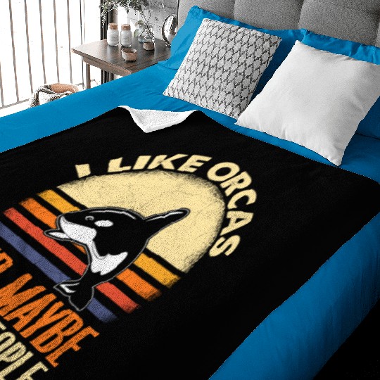 I Like Orcas and Maybe 3 People Orca Baby Blankets