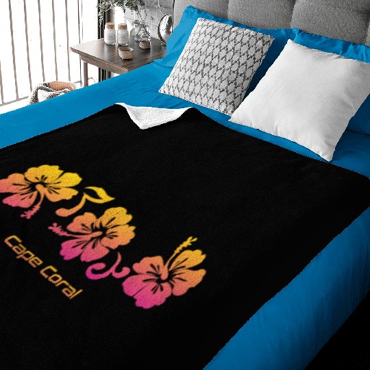 Cape Coral Florida Hibiscus Souvenir Vacation Baby Blankets