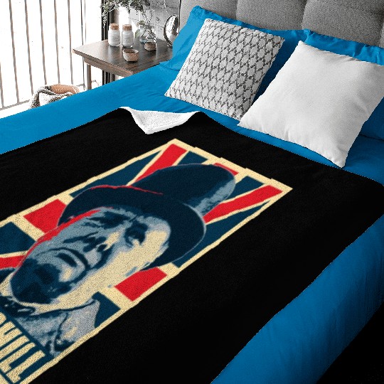 Winston Churhill Union Jack Propaganda Pop Art Baby Blankets