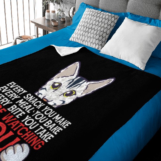 I'Ll Be Watching You Oriental Cat Owner Baby Blankets