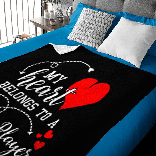 I Love My Guitar Player Husband Wife Valentines Baby Blankets