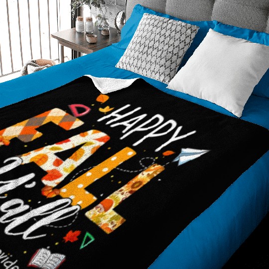 Happy Fall Y'all Daycare Provider Autumn Leaves Baby Blankets