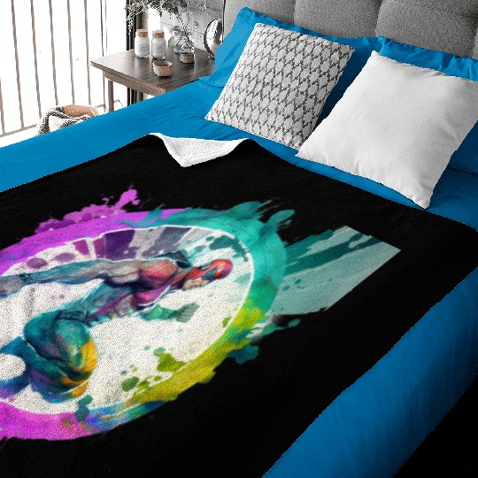 A Pop Art watercolour cyberpunk superhero swimming Baby Blankets