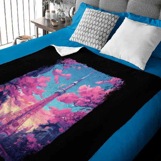 Vaporwave Aesthetic Skytree Tokyo Japanese Sight Baby Blankets