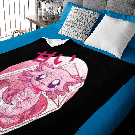 Axolotl Pastel Goth Strawberry Milk Shake Anime Ja Baby Blankets