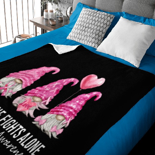 Gnomes In October We Wear K Gnome Breast Cancer Aw Baby Blankets