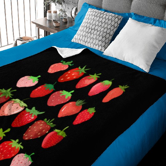 Cottagecore Kawaii Strawberry Aesthetic Baby Blankets