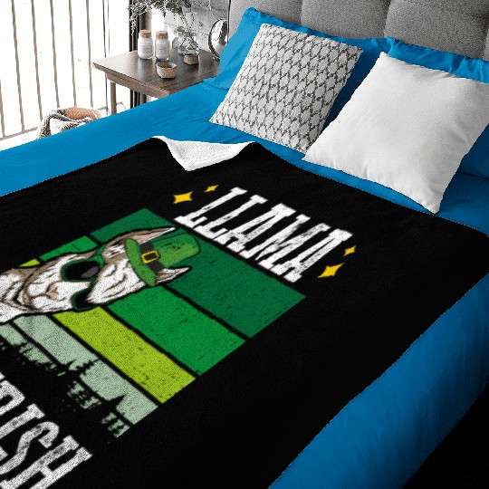 Llama Be Irish Shamrock St Patric Day Baby Blankets