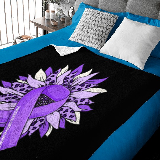 Pancreatic Cancer Sunflower Pancreatic Cancer Baby Blankets