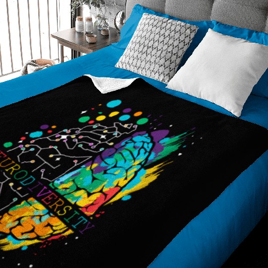 Embrace Neurodiversity Brain Autism Baby Blankets