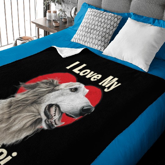 I Love My Borzoi Puppy Baby Blankets