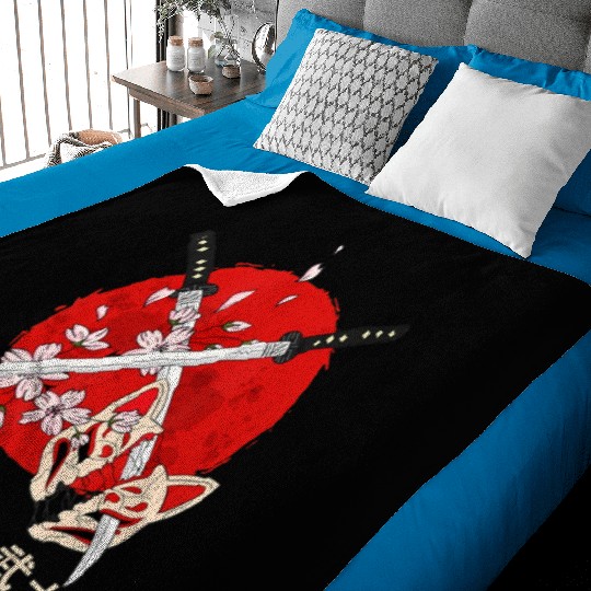 Ancient Japanese Cherry Blossom Samurai Katana Swo Baby Blankets