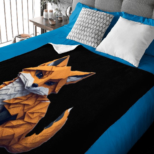 Tangram Fox Baby Blankets