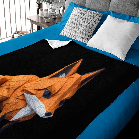 Tangram Fox Baby Blankets