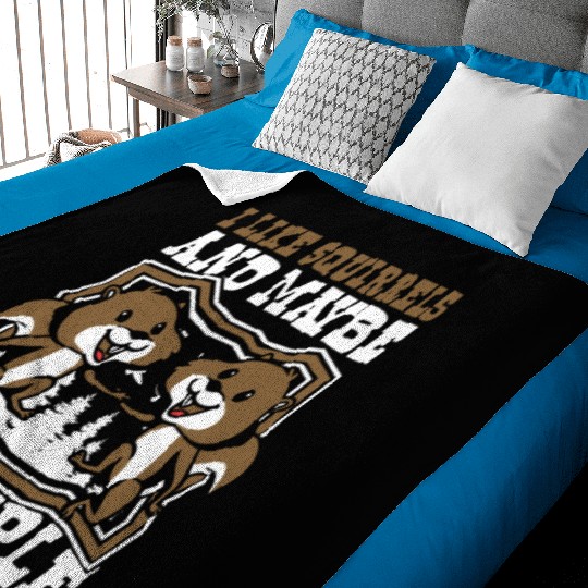 I Like Squirrels And Maybe 3 People Fox Japanese Baby Blankets