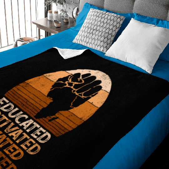 Juneteenth Educated Motivated Elevated Melanated M Baby Blankets