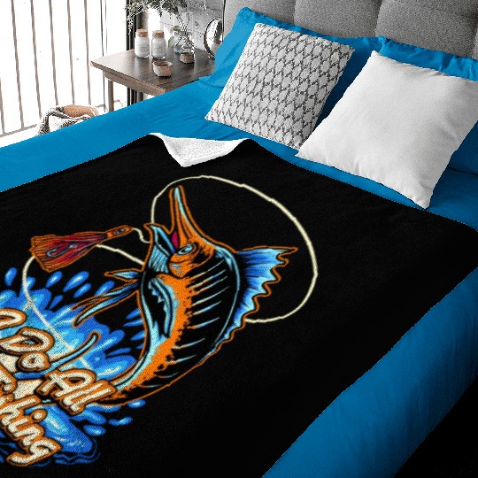 I Do All Fishing Ocean Fisherman Sea Fish Baby Blankets