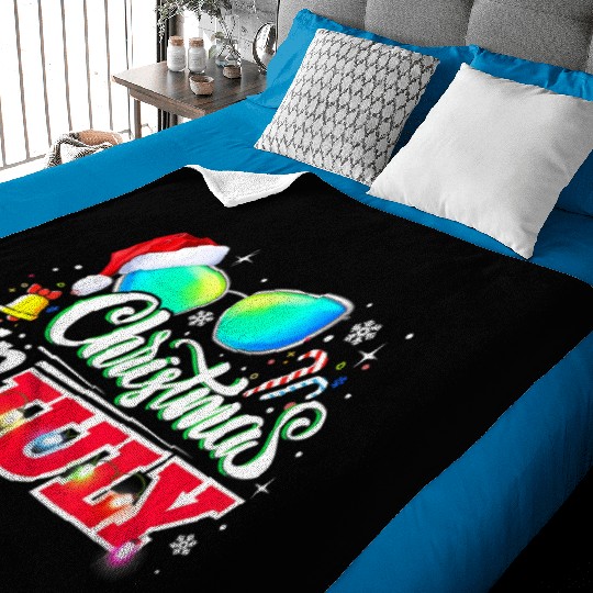 Christmas in July Santa Hat Sunglasses Summer Baby Blankets