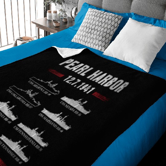 Pearl Harbor Battleship Memorial Day December 7Th Baby Blankets