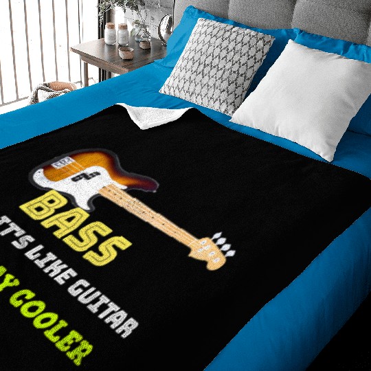 Bass it's like Guitar but way cooler musican Baby Blankets