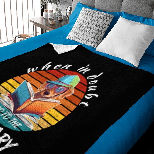 When in doubt got to the library, reading dog Baby Blankets