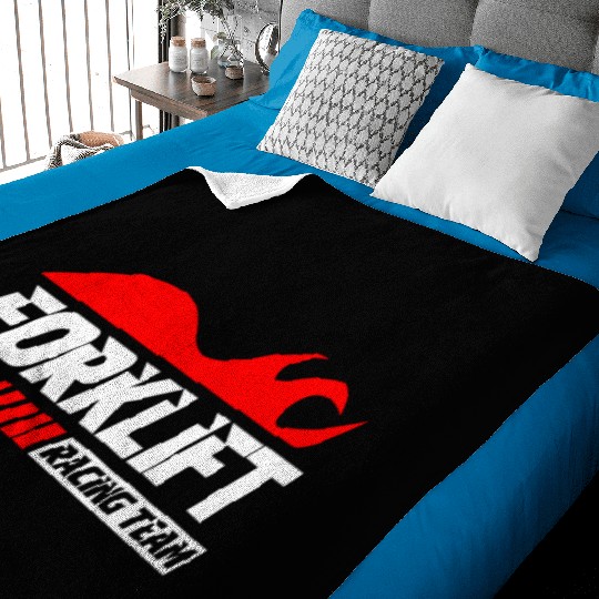 Forklift Racing Team Baby Blankets
