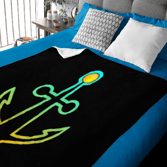 Preppy Nautical Anchor For Sailors Boaters Baby Blankets