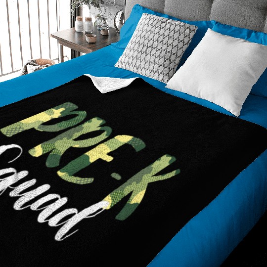 Camo Pre-K Squad Back To School Camouflage Baby Blankets