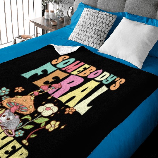 Somebody's Feral Brother Wild Bro Opossum Groovy Baby Blankets