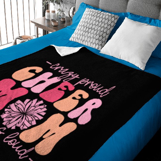 Crazy Proud Cheer Mom Always Loud Cheerleader Baby Blankets