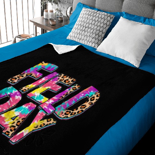 I'm Just Here for Field Leopard Skin and Tie-Dye Baby Blankets