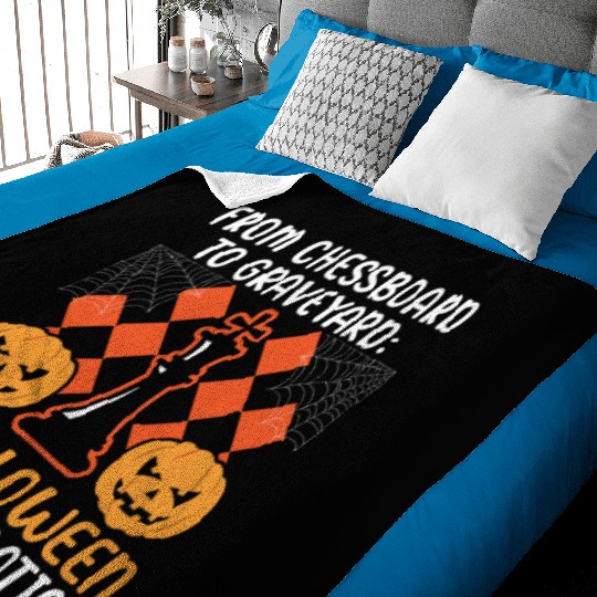 Chess Halloween Trick Or Treat Chess Board Game Baby Blankets