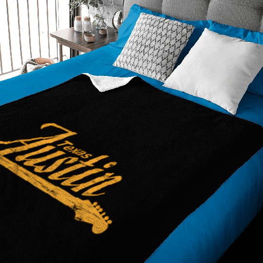 Austin Texas Guitar Neck Baby Blankets