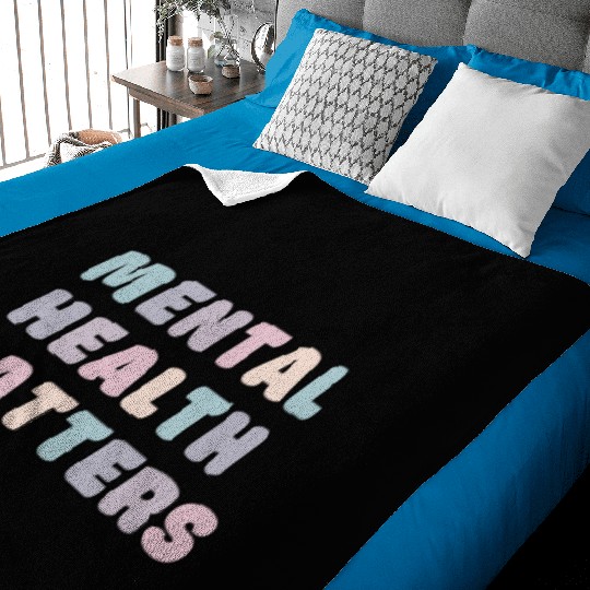 Mental Health Matters | Quote Koni French Grey Baby Blankets