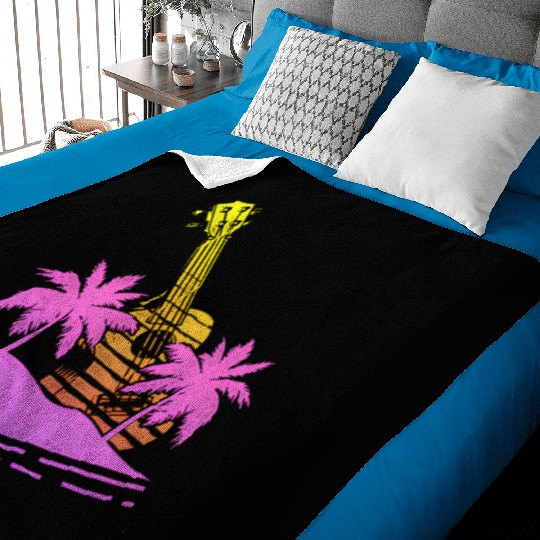 Hawaiian Ukulele Uke 80S 90S Baby Blankets