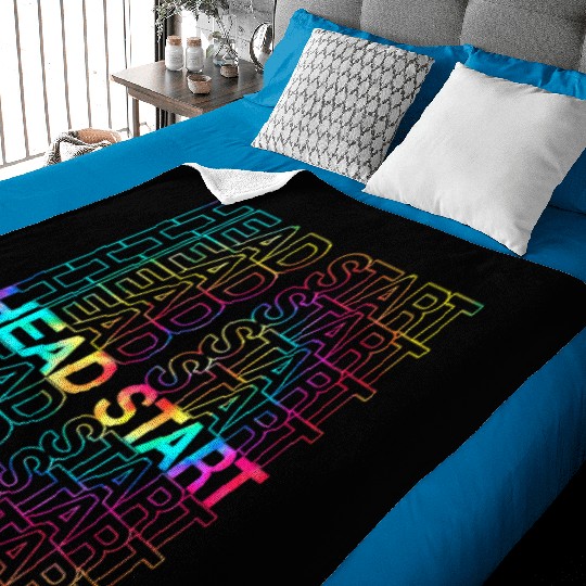 Rainbow Tie Dye Head Start Team Back To School Baby Blankets