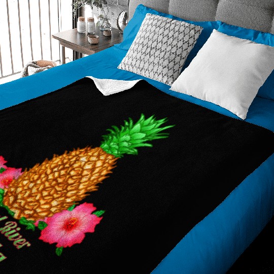 I Love Crystal River Florida Fl Pineapple Floral Baby Blankets